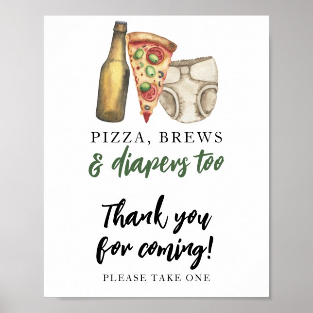 Baby is brewing beer Thank you for coming Poster (Front)