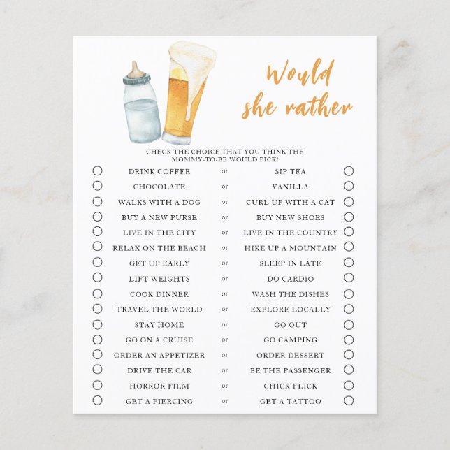 Baby is brewing beer Would she rather (Front)