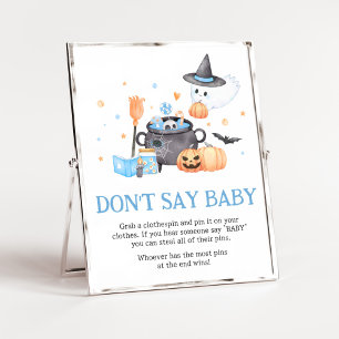 Baby is Brewing Blue Halloween Don't Say Baby Poster
