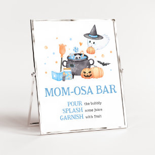 Baby is Brewing Blue Halloween Mum Osa Bar Poster