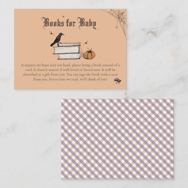 Baby is Brewing Books for Baby Orange Baby Shower Enclosure Card (Front/Back)