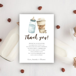 Baby is Brewing Bottle Coffee Thank you Card