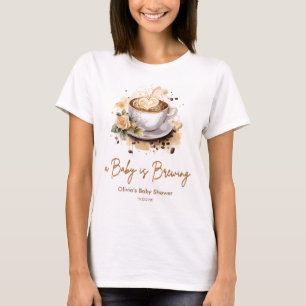 Baby is Brewing Brown Coffee Mum to Be Baby Shower T-Shirt