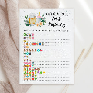 Baby Is Brewing Children's Book Emoji Pictionary Invitation