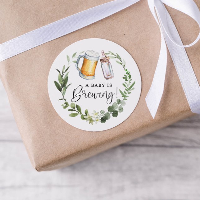 Baby is Brewing Classic Round Sticker (Creator Uploaded)