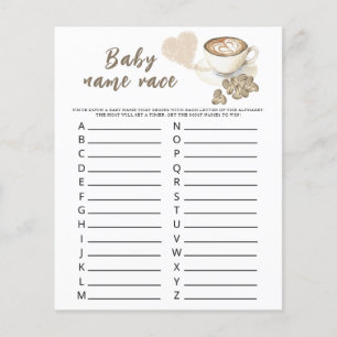 Baby is brewing coffee - Baby name race game