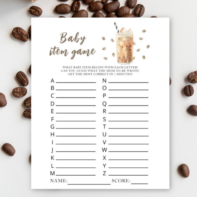 Baby is brewing coffee baby shower Baby Item Game (Creator Uploaded)