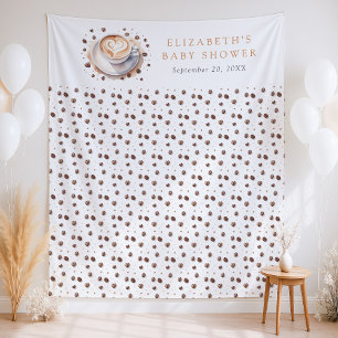 Baby is Brewing Coffee Baby Shower Backdrop Tapestry