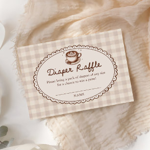 Baby is Brewing Coffee Baby Shower Diaper Raffle Enclosure Card