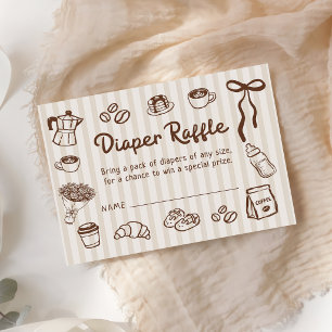 Baby is Brewing Coffee Baby Shower Diaper Raffle Enclosure Card