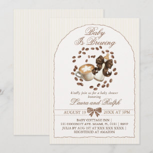 Baby Is  Brewing Coffee Baby Shower  Invitation