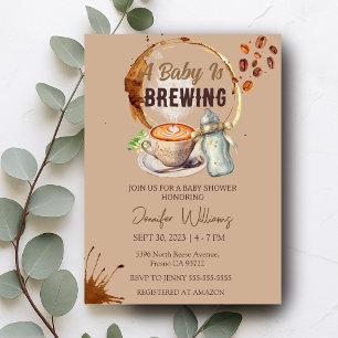 Baby Is Brewing Coffee Baby Shower Invitation