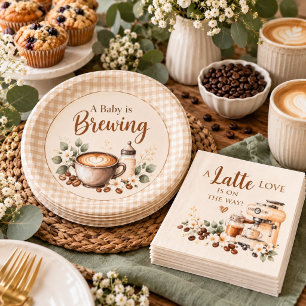 Baby is Brewing Coffee Baby Shower Paper Plate