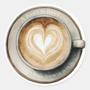 Baby is Brewing Coffee Baby Shower Sticker