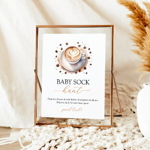 Baby is Brewing Coffee Baby Sock Hunt Sign