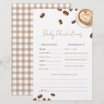 Baby is Brewing Coffee Bean Baby predictions Card