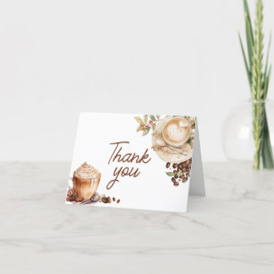 Baby is Brewing Coffee Bean Baby Shower Thank You Card