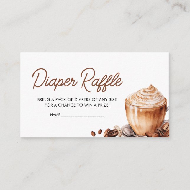 Baby is Brewing Coffee Bean Diaper Raffle Enclosure Card (Front)