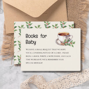 Baby is Brewing Coffee brown Baby Shower book Enclosure Card