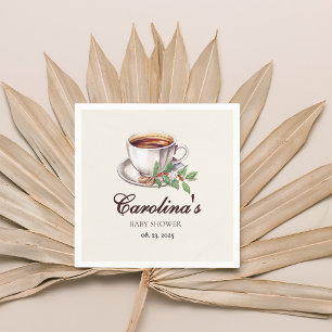 Baby is Brewing Coffee brown Baby Shower Napkin
