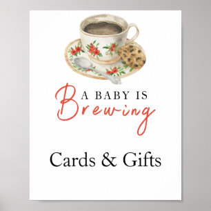 Baby is brewing coffee Cards and gifts baby shower Poster