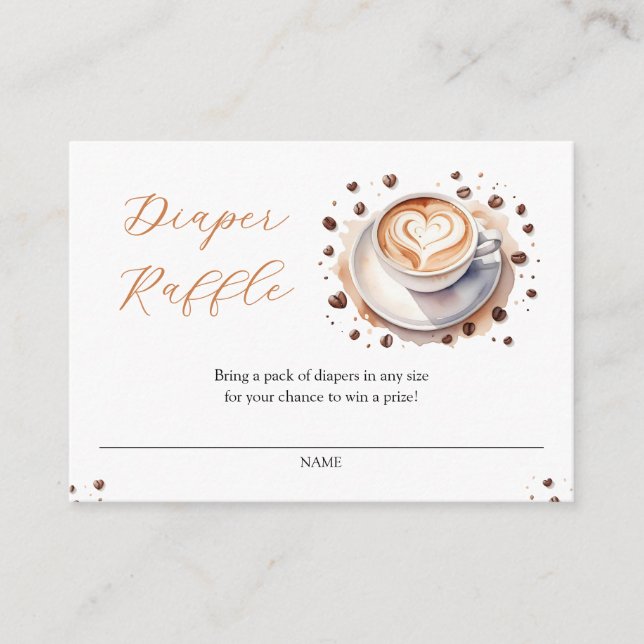 Baby is Brewing Coffee Diaper Raffle Enclosure Card (Front)