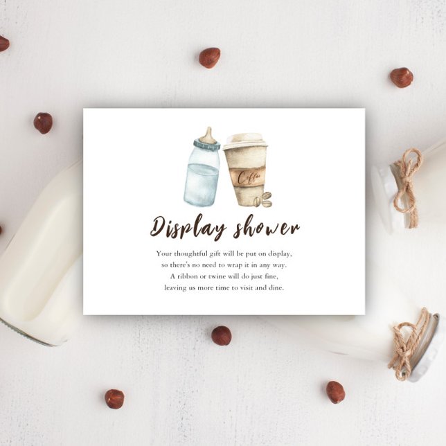 Baby is Brewing Coffee Display shower Enclosure Card (Creator Uploaded)