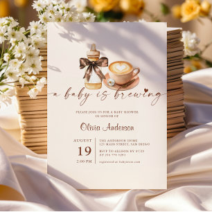 Baby Is Brewing Coffee Gender Neutral Baby Shower Invitation