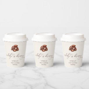 Baby is Brewing Coffee Gender Neutral Baby Shower Paper Cups