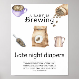 Baby is brewing coffee Late night diapers game Poster