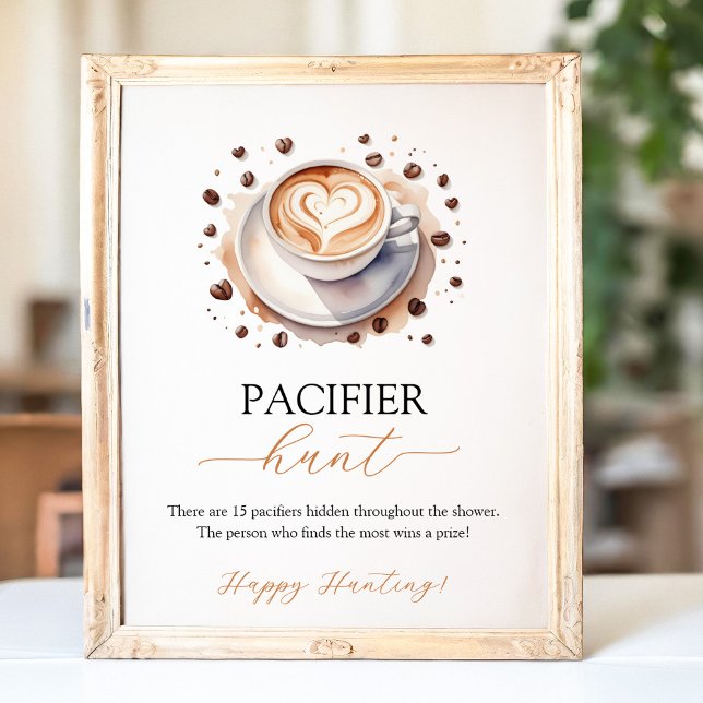 Baby is Brewing Coffee Pacifier Hunt Game Sign (Creator Uploaded)