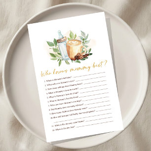 Baby is Brewing Coffee Shower Who knows Mummy Game