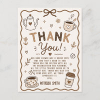 Baby is Brewing Coffee Thank You PostCard