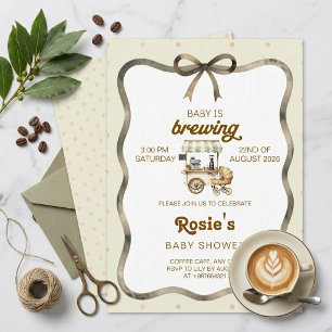 Baby is Brewing Coffee Theme Baby Shower  Invitation