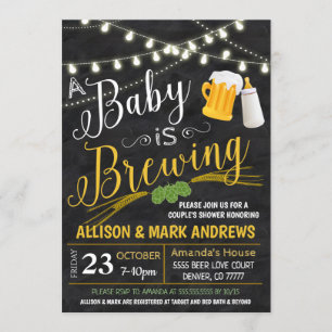 Baby Is Brewing Couples Shower Invitation