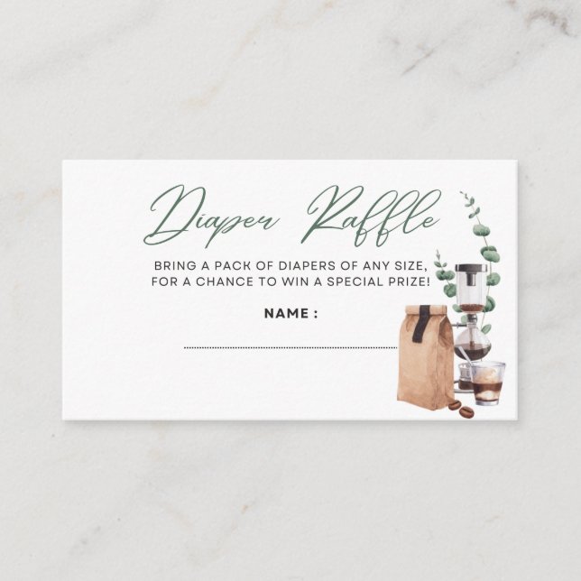 Baby is Brewing - Diaper Raffle - Green Enclosure Card (Front)