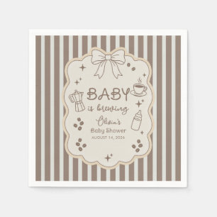 Baby is Brewing Espresso Coffee Baby Shower Napkin
