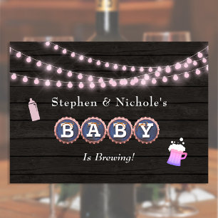 Baby Is Brewing Girl Couple's Baby Shower Invitation