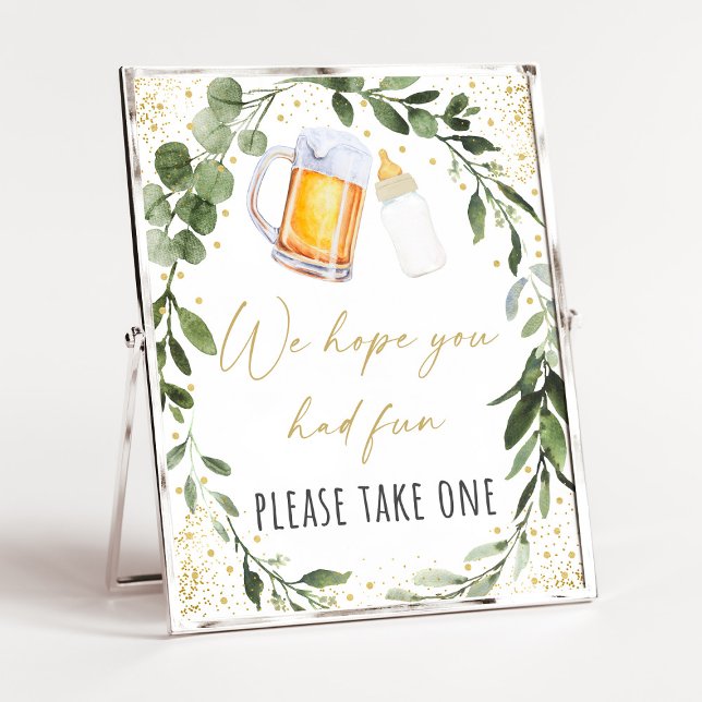 Baby Is Brewing Greenery Baby Shower Favour Sign (Creator Uploaded)