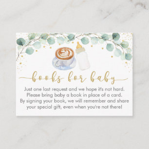 Baby Is Brewing Greenery Book Request Enclosure Card