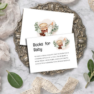 Baby is Brewing greenery Coffee Baby Shower book Enclosure Card