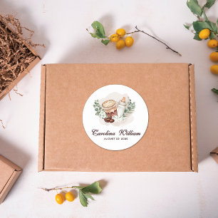 Baby is Brewing greenery Coffee Baby Shower Classic Round Sticker