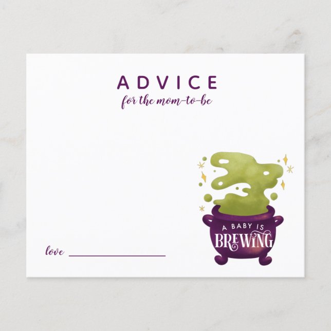 Baby Is Brewing Halloween Advice for Mummy Card (Front)