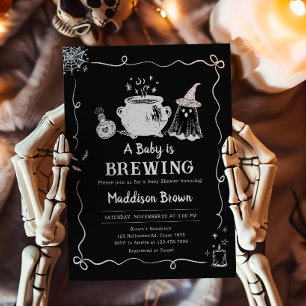 Baby is Brewing Halloween Baby Shower Invitation