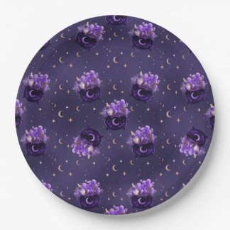 Baby Is Brewing Halloween Baby Shower Paper Plate