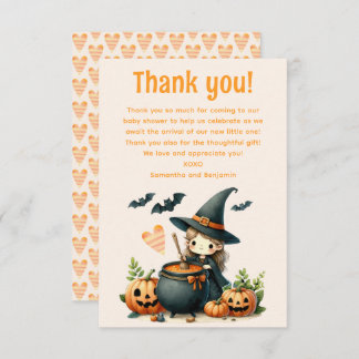 Baby is Brewing Halloween baby shower  Thank You Card