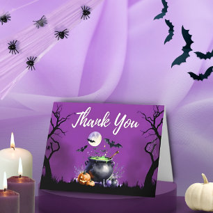 Baby Is Brewing Halloween Baby Shower Thank You Card