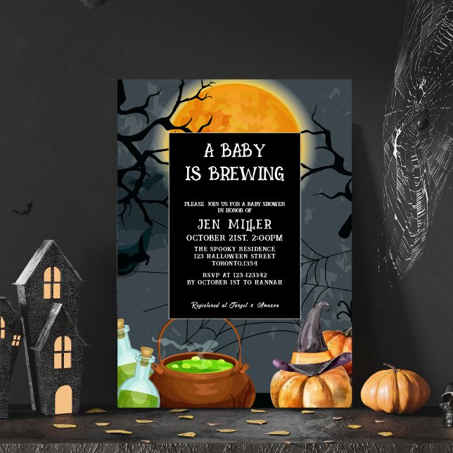 Baby is brewing Halloween fall baby shower Invitation (Creator Uploaded)