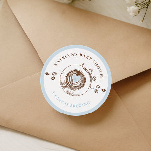 Baby Is Brewing Hand Drawn Classic Round Sticker