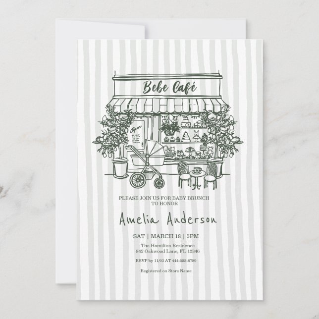  baby is brewing Home cafe themed BABY Shower Invitation (Front)